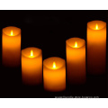 Moving flame real wax decoration led pillar candle